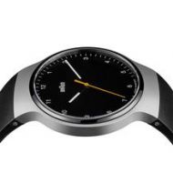 Pánské náramkové hodinky Braun Gents BN0221 Prestige Slim Watch - Silver Bezel and Black Leather Strap