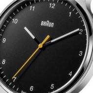 Pánské náramkové hodinky Braun Gents BN0221 Prestige Slim Watch - Silver Bezel and Black Leather Strap